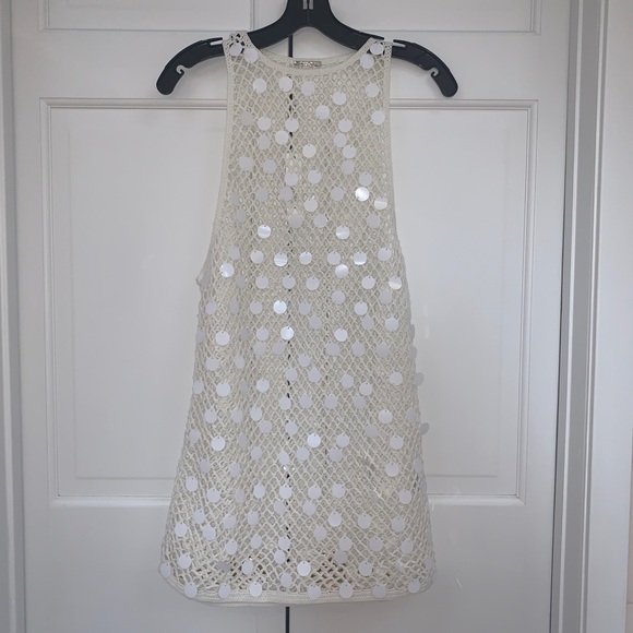 Caroline Constas White Sleeveless Crochet Coverup Sz Small - Picture 6 of 16
